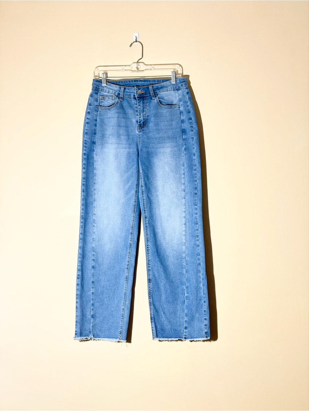 SIDEFEEL New with no tags Size 12 Mid-Rise Straight Leg Jeans in Light Blue Wash